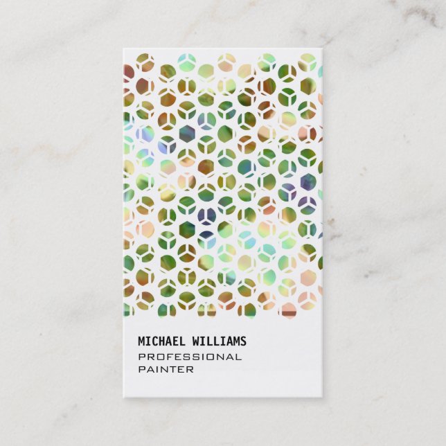 TARJETA DE VISITA ELEGANTE PROFESIONAL BLANCO SIMPLE ORO METAL (Anverso)