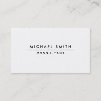 Tarjeta De Visita Elegante profesional blanco simple simple