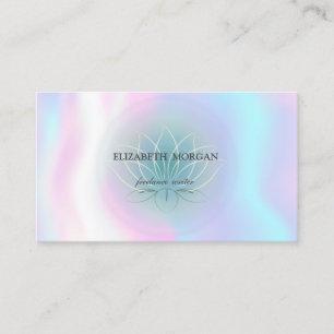 Tarjeta De Visita Elegante Profesional Blue Lotus,Holográfico
