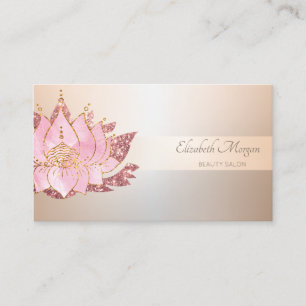 Tarjeta De Visita Elegante Profesional Brillo de raya de loto de be