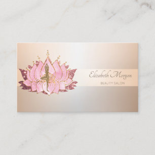Tarjeta De Visita Elegante profesional brillo de rayas chica loto