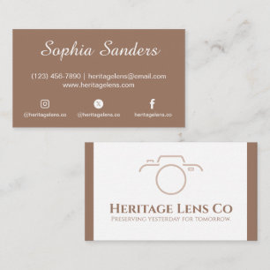 Tarjeta De Visita Elegante profesional cálido Taupe Blanco Limpio
