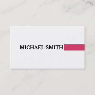 Tarjeta De Visita Elegante profesional Cerise Moderno Blanco