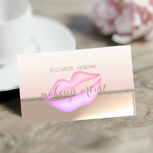 Tarjeta De Visita Elegante Profesional Chic Con Estilo,Labios