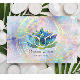 Tarjeta De Visita Elegante profesional,Círculos dorados Lotus Opal