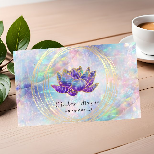 Tarjeta De Visita Elegante profesional,Círculos dorados Lotus Opal (Subido por el creador)