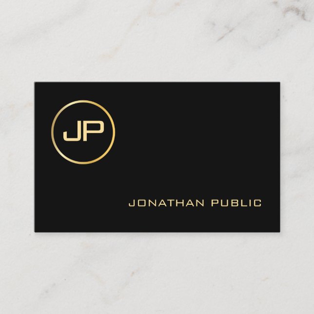 Tarjeta De Visita Elegante Profesional con aspecto de oro moderno (Anverso)