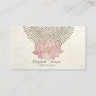 Tarjeta De Visita Elegante Profesional Con Estilo, Lunares Dorados L
