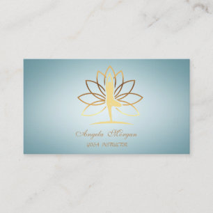 Tarjeta De Visita Elegante Profesional con flores de Lotus