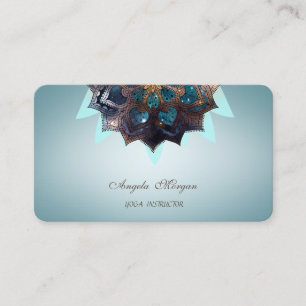 Tarjeta De Visita Elegante Profesional con flores de Lotus Mandala
