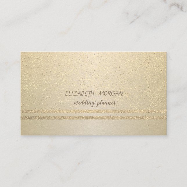 Tarjeta De Visita Elegante, Profesional, Confeti Dorado (Anverso)