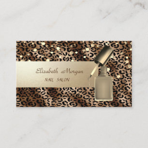 Tarjeta De Visita Elegante Profesional,Confeti,Esmalte de Uñas,Leopa