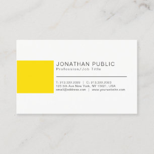 Tarjeta De Visita Elegante profesional creativo Llanto amarillo blan