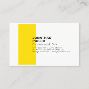 Tarjeta De Visita Elegante profesional creativo Llanto amarillo blan