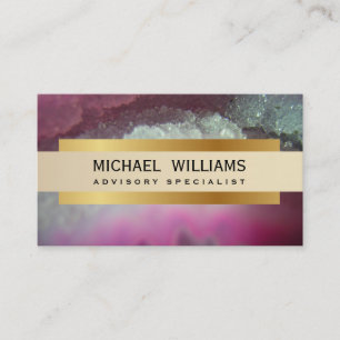 TARJETA DE VISITA ELEGANTE PROFESIONAL CRISTAL MINERAL GEODA