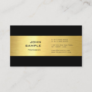 Tarjeta De Visita Elegante profesional de color dorado plano negro m