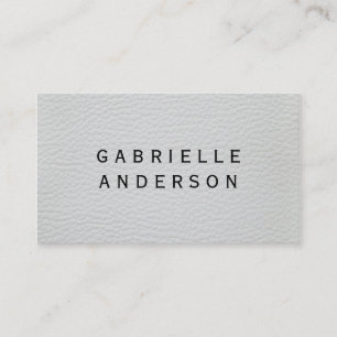 Tarjeta De Visita Elegante profesional de cuero blanco y negro