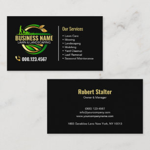 Tarjeta De Visita Elegante Profesional de Cuidado de Césped Verde Do