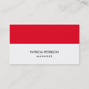 Tarjeta De Visita Elegante profesional de franjas blancas rojas