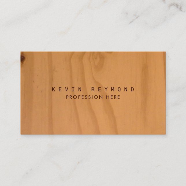 Tarjeta De Visita elegante profesional de la textura de la madera fa (Anverso)