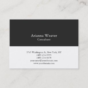 Tarjeta De Visita Elegante profesional de moda Blanco Gris