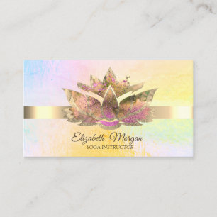 Tarjeta De Visita Elegante Profesional de Moda Holográfico, Dorado,