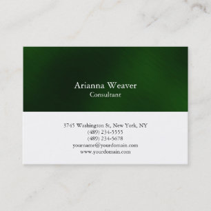 Tarjeta De Visita Elegante profesional de moda Platón Verde Blanco