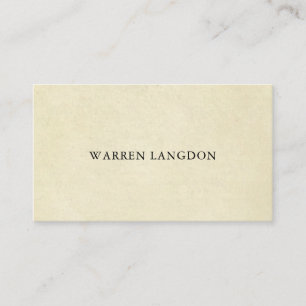 Tarjeta De Visita Elegante profesional de papel de época beige