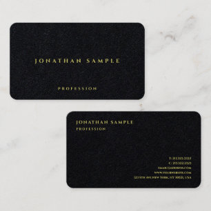 Tarjeta De Visita Elegante profesional de papel negro premium de luj