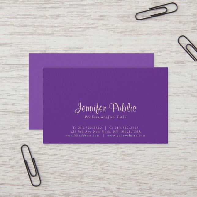 Tarjeta De Visita Elegante profesional de Pearl Finish Deluxe (Anverso/Reverso In Situ)