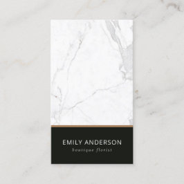 TARJETA DE VISITA ELEGANTE PROFESIONAL DE TEXTURA DE MÁRMOL BLANCO Y
