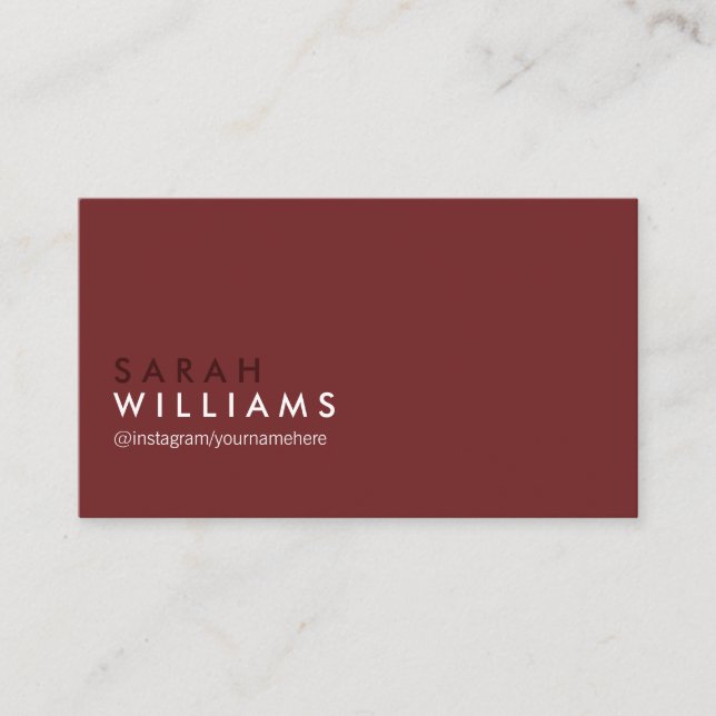 Tarjeta De Visita Elegante Profesional Deep Red Gray (Anverso)
