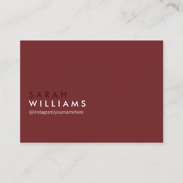 Tarjeta De Visita Elegante Profesional Deep Red Gray (Anverso)