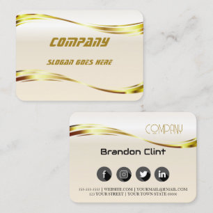 Tarjeta De Visita Elegante profesional del color del champagne