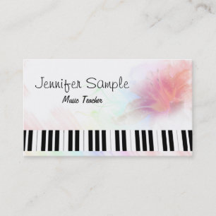 Tarjeta De Visita Elegante profesional del profesor de música del