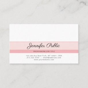 Tarjeta De Visita Elegante Profesional Diseño Creativo Rosa Moderno
