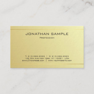 Tarjeta De Visita Elegante Profesional Dorado Lujo Minimalista