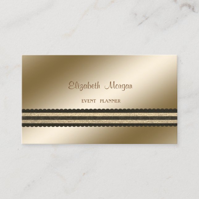 Tarjeta De Visita Elegante Profesional Elegante Moderno, De Banda (Anverso)