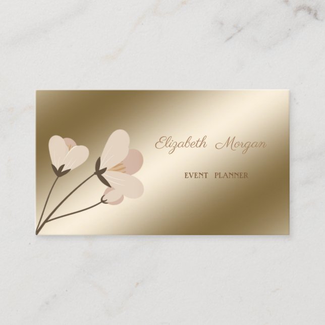 Tarjeta De Visita Elegante Profesional Elegante Moderno ,Floral (Anverso)