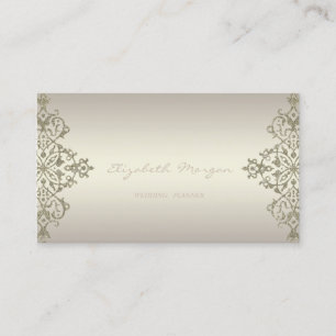 Tarjeta De Visita Elegante Profesional Encantador Luminoso,Encaje