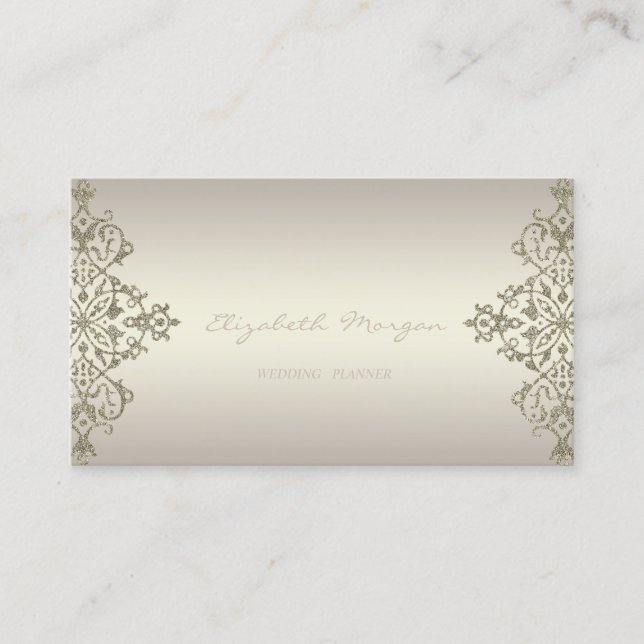 Tarjeta De Visita Elegante Profesional Encantador Luminoso,Lace (Anverso)