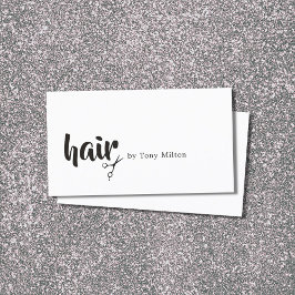 Tarjeta De Visita Elegante profesional estilo cabello blanco negro