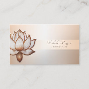 Tarjeta De Visita Elegante Profesional  Estilo de Raya Chic Flor de 