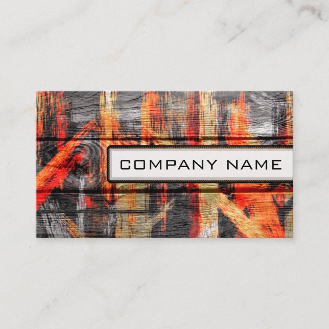 Tarjeta De Visita Elegante Profesional Estilo Madera Moderna #17 (Anverso)