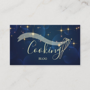 Tarjeta De Visita Elegante Profesional,Estrellas Doradas,Batidor,Coc