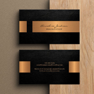 Tarjeta De Visita Elegante profesional falso metálico dorado negro