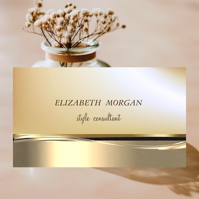 Tarjeta De Visita Elegante Profesional  Falso Oro Con Estilo (Subido por el creador)