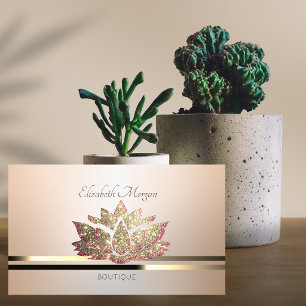 Tarjeta De Visita Elegante Profesional Glitter Brillante Loto