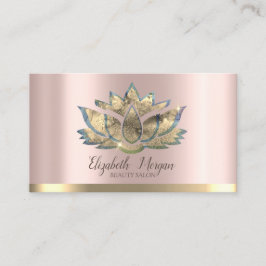 Tarjeta De Visita Elegante Profesional Gold Lotus Rosa Gold Gold