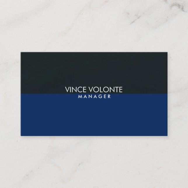 Tarjeta De Visita Elegante Profesional Gris Azul Gris Azul (Anverso)